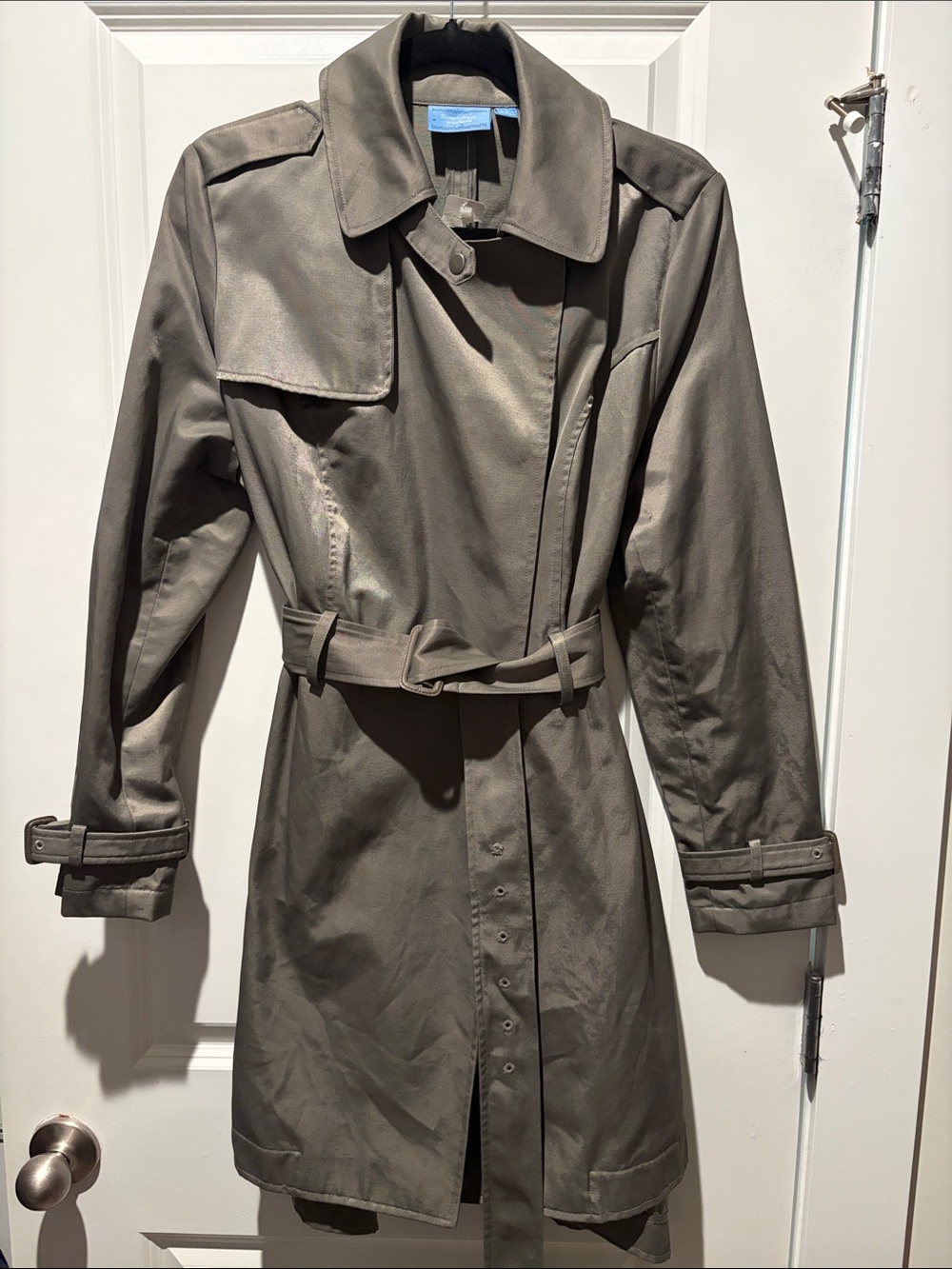 Simply Vera Vera Wang Olive Trench Coat with Belt